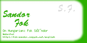 sandor fok business card